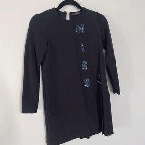 Miss Blumarine Jeans Girls Dress Sz 10 Black Velvet With Sequins Detailing.
